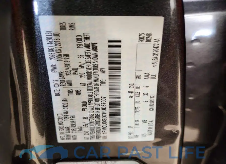 1FMCU0GD7HUD57007# 13
