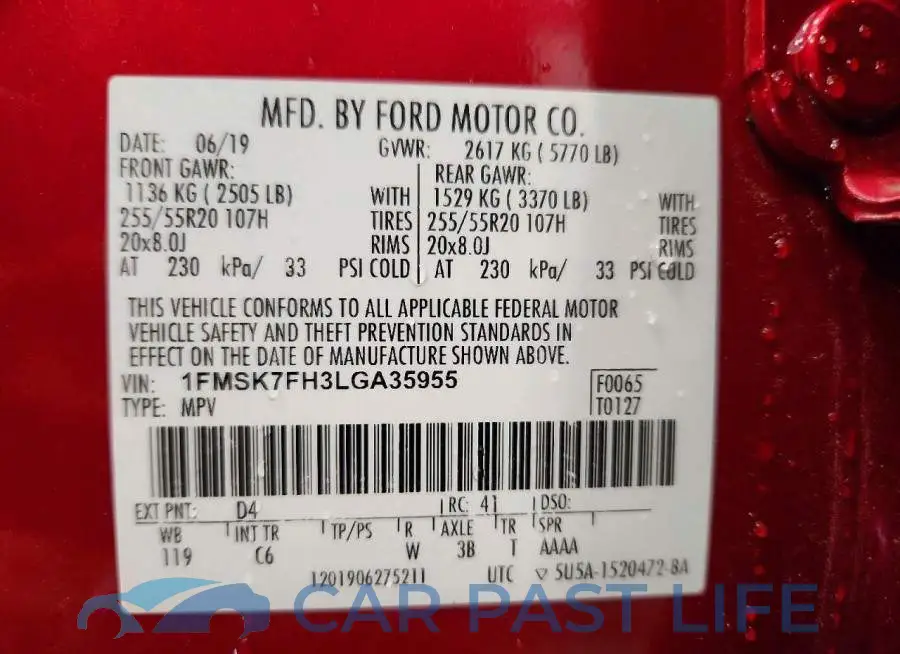 1FMSK7FH3LGA35955# 14