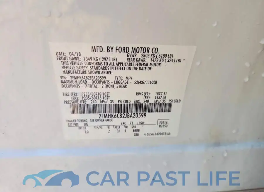 2FMHK6C82JBA20599# 13