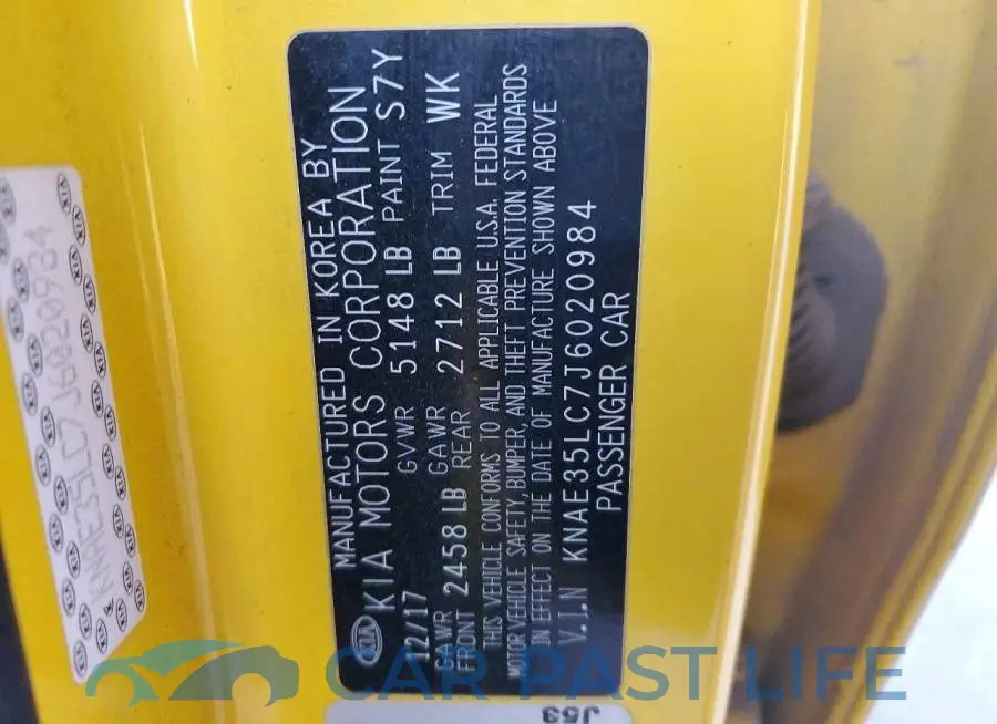 KNAE35LC7J6020984# 12