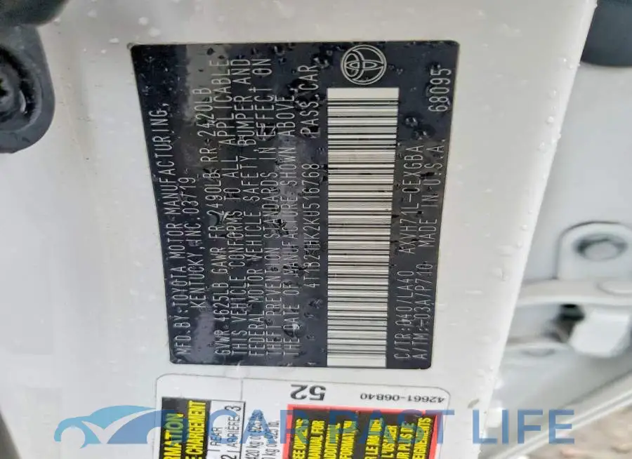 4T1B21HK2KU516768# 12