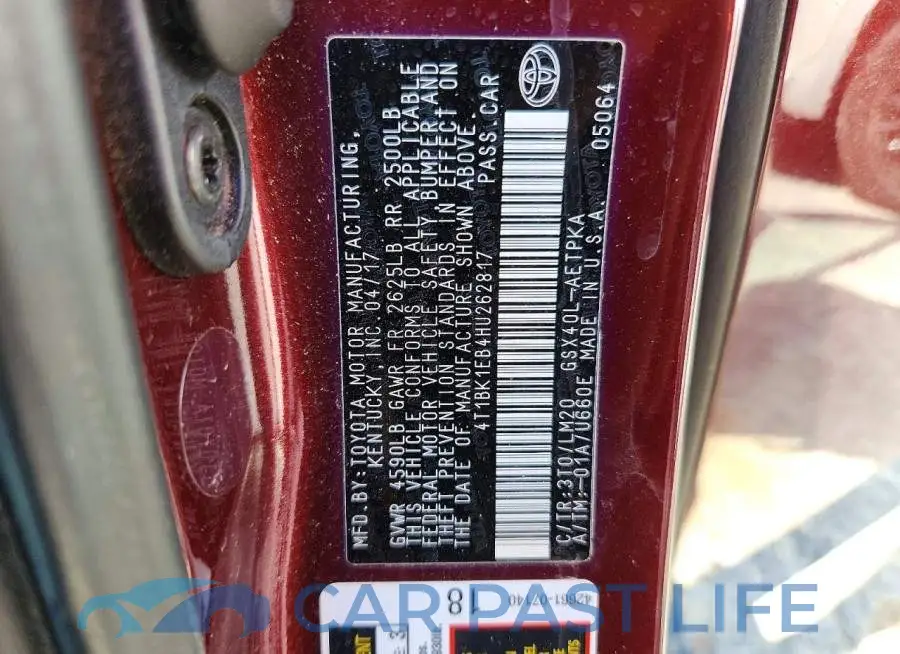 4T1BK1EB4HU262817# 12