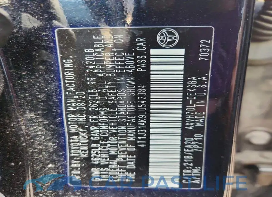 4T1J31AK9LU542384# 12