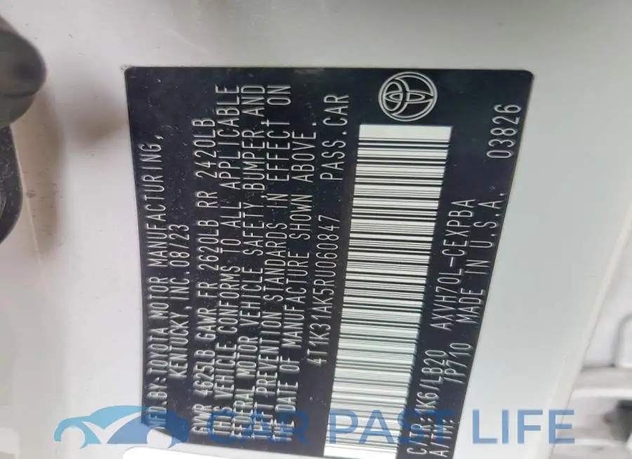 4T1K31AK5RU060847# 13
