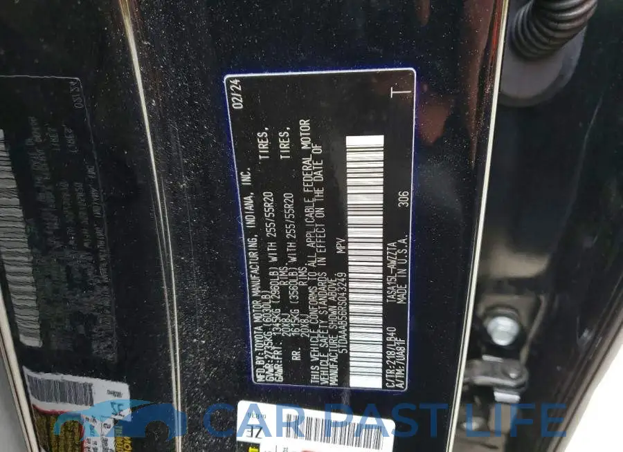 5TDAAAB56RS043249# 13