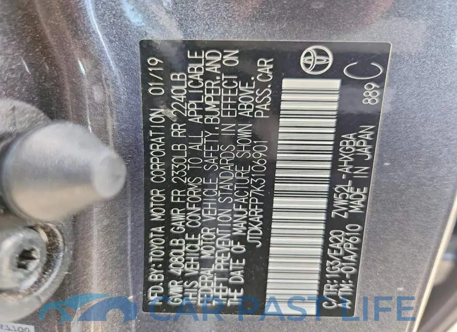 JTDKARFP7K3106901# 13