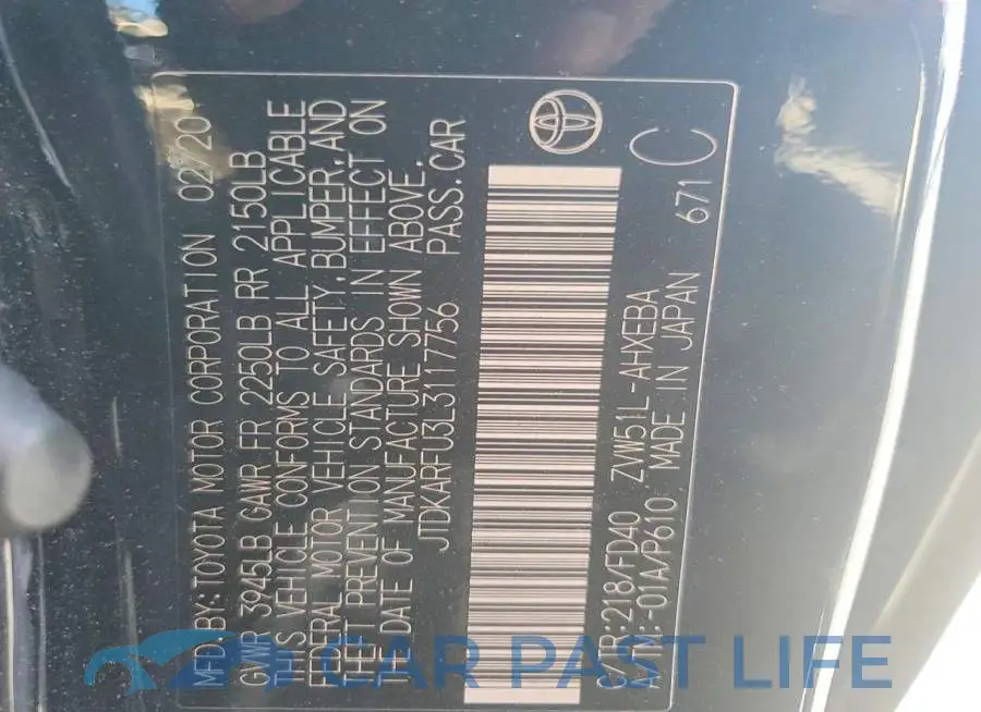 JTDKARFU3L3117756# 13