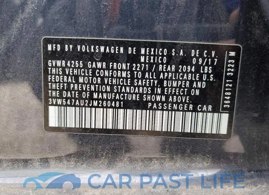 3VW547AU2JM260481# 12