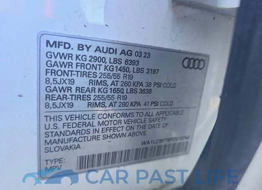 WA1LCBF79PD018742# 12