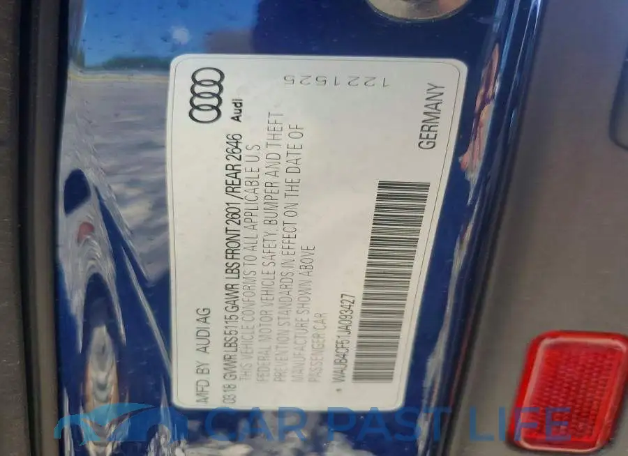 WAUB4CF51JA093427# 12