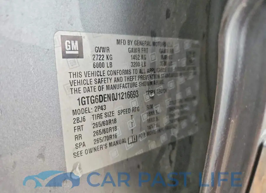 1GTG6DEN0J1216693# 12