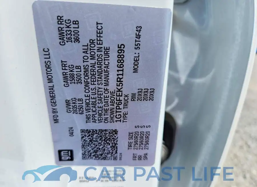1GTP6FEK5R1168895# 12