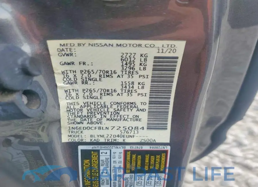 1N6ED0CF8LN725084# 12