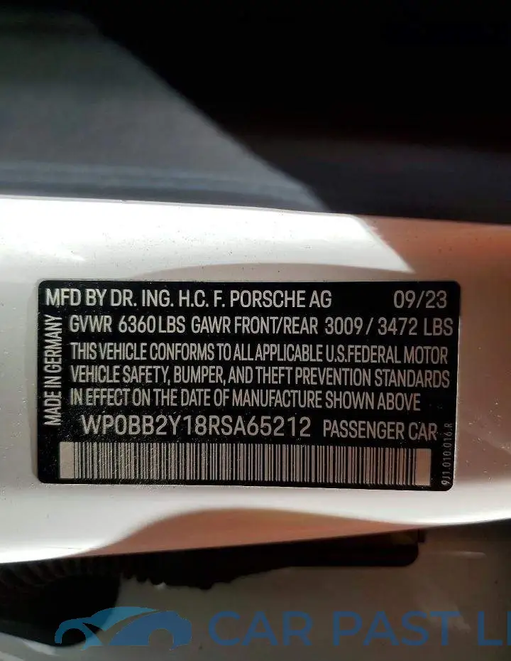WP0BB2Y18RSA65212# 13