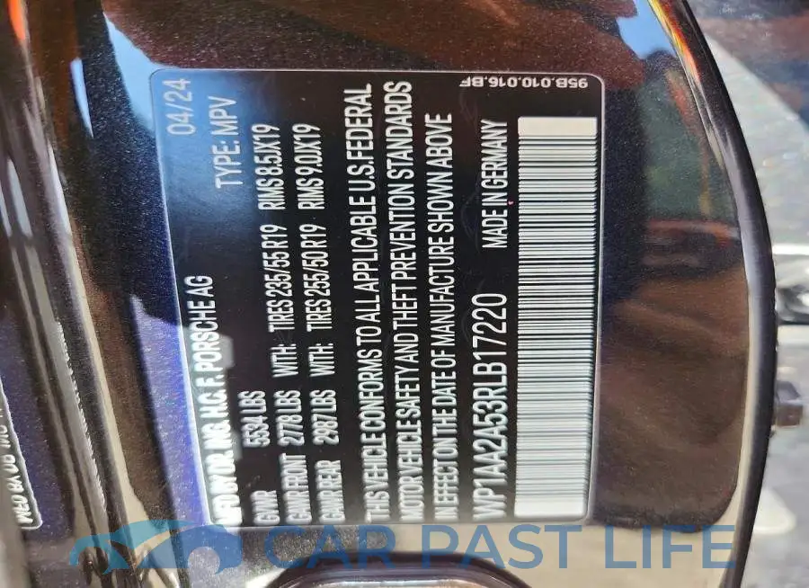 WP1AA2A53RLB17220# 14