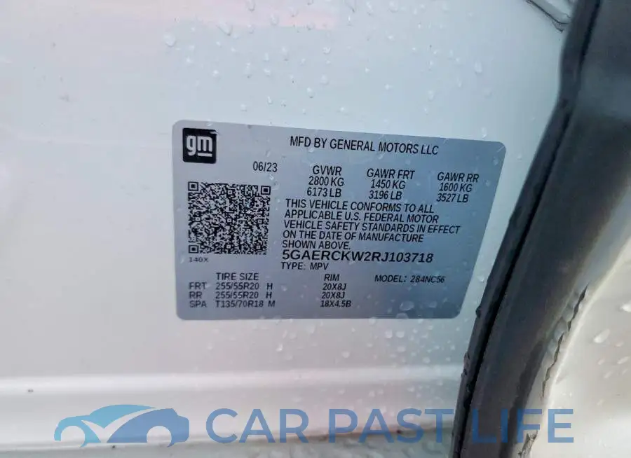 5GAERCKW2RJ103718# 13