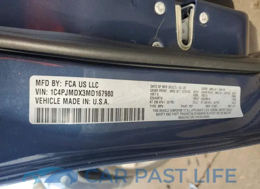 1C4PJMDX3MD167980# 14
