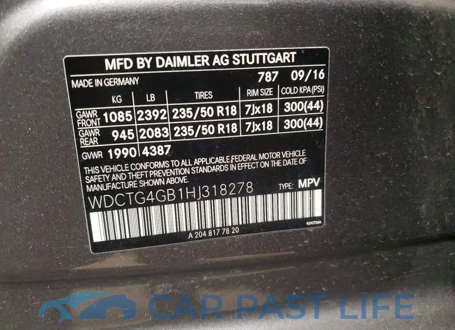 WDCTG4GB1HJ318278# 13