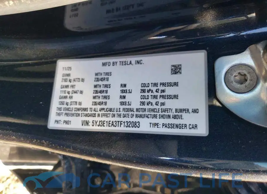 5YJ3E1EA3TF132083# 12