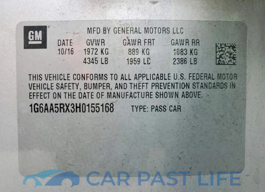 1G6AA5RX3H0155168# 13
