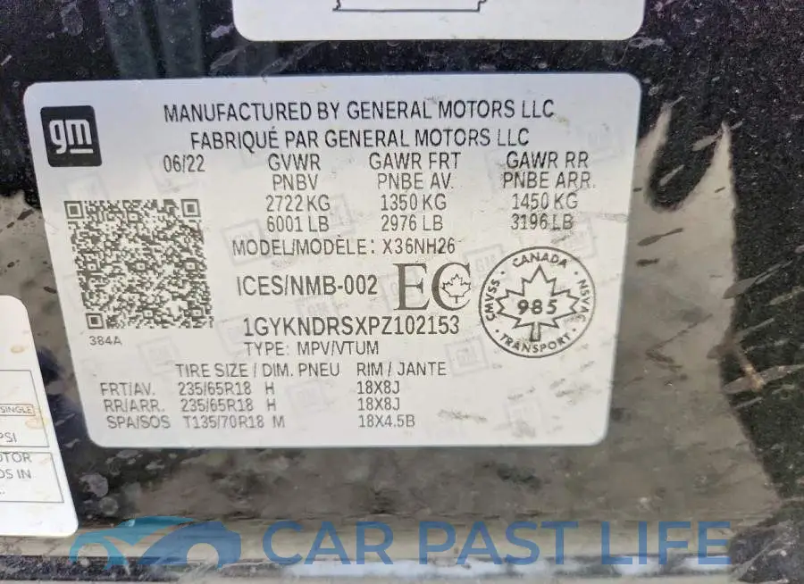 1GYKNDRSXPZ102153# 14