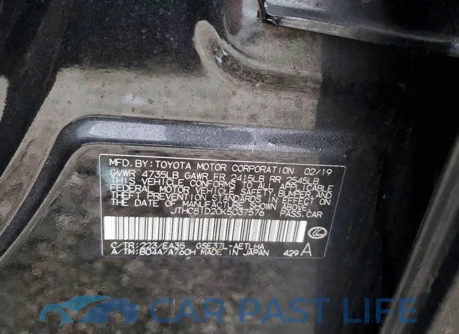 JTHC81D20K5037576# 12