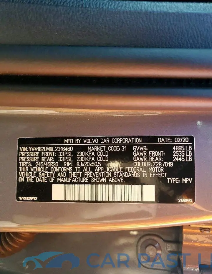 YV4162UMXL2316460# 13