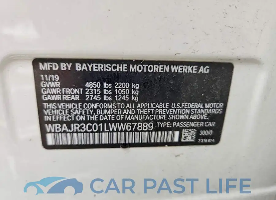 WBAJR3C01LWW67889# 12