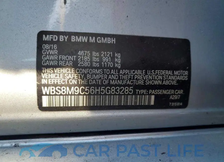 WBS8M9C56H5G83285# 12