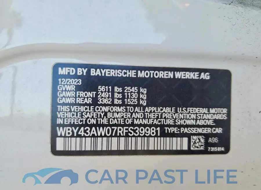 WBY43AW07RFS39981# 12