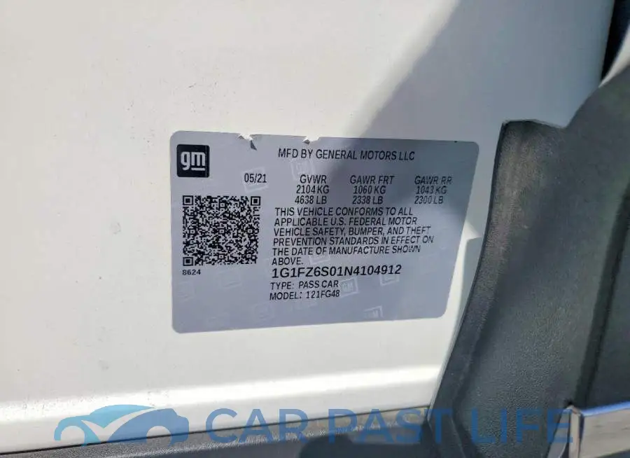 1G1FZ6S01N4104912# 12