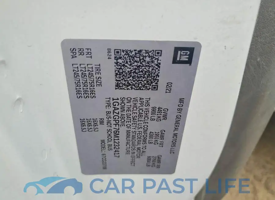 1GAZGPF76M1232417# 13