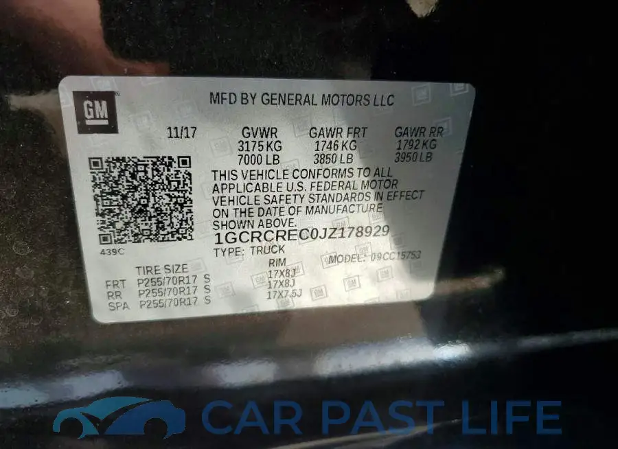 1GCRCREC0JZ178929# 12