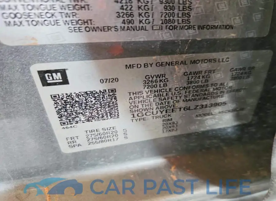 1GCUYEET6LZ313905# 12