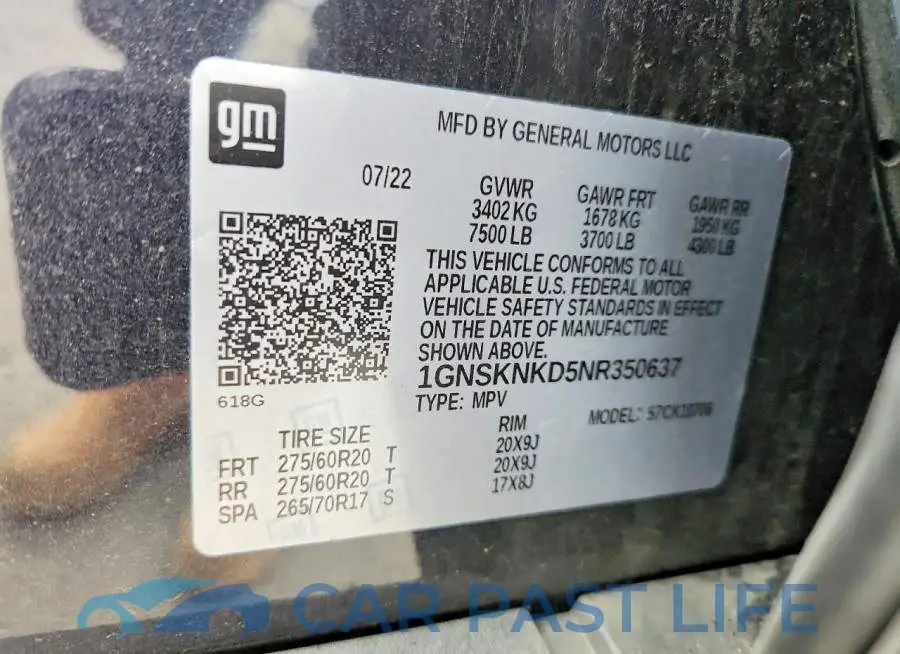 1GNSKNKD5NR350637# 14