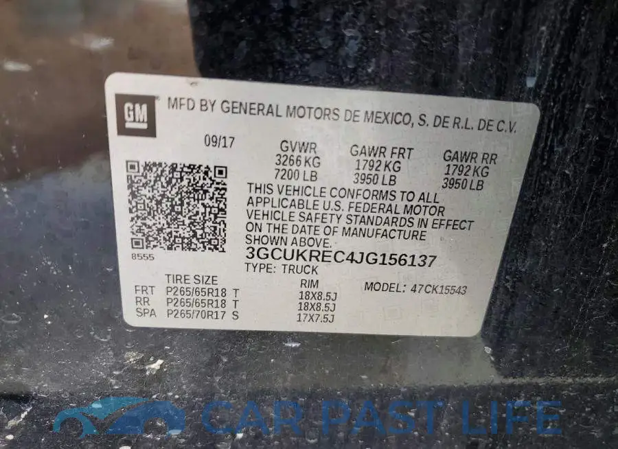 3GCUKREC4JG156137# 12