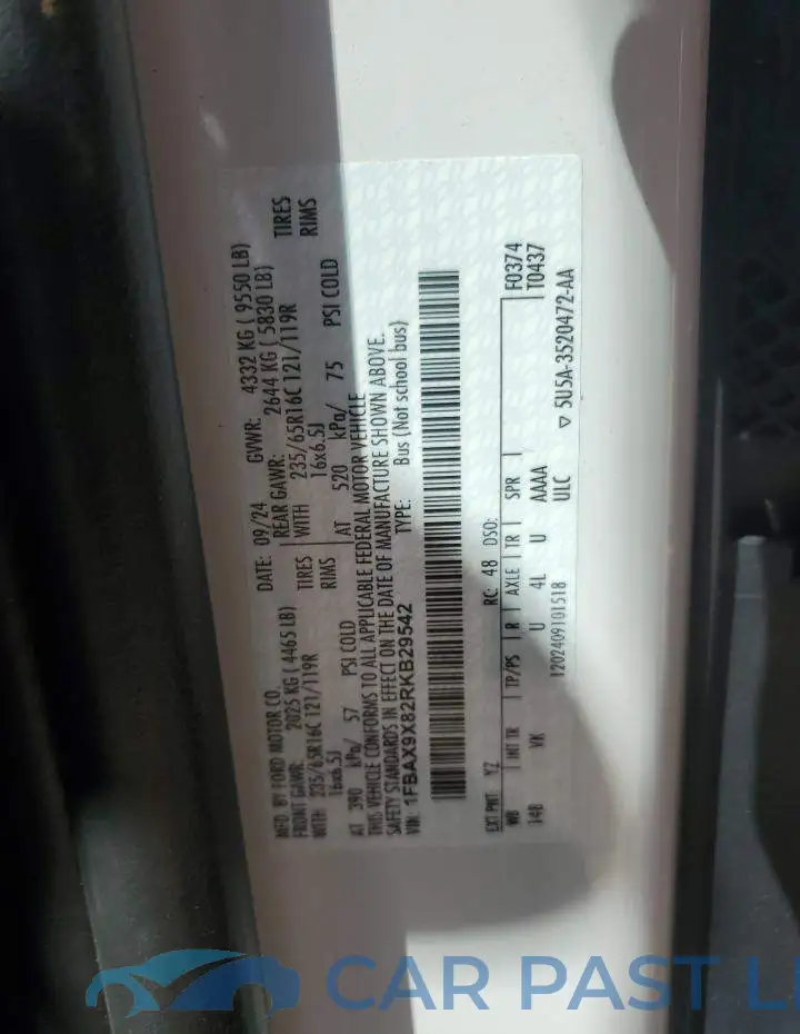 1FBAX9X82RKB29542# 13