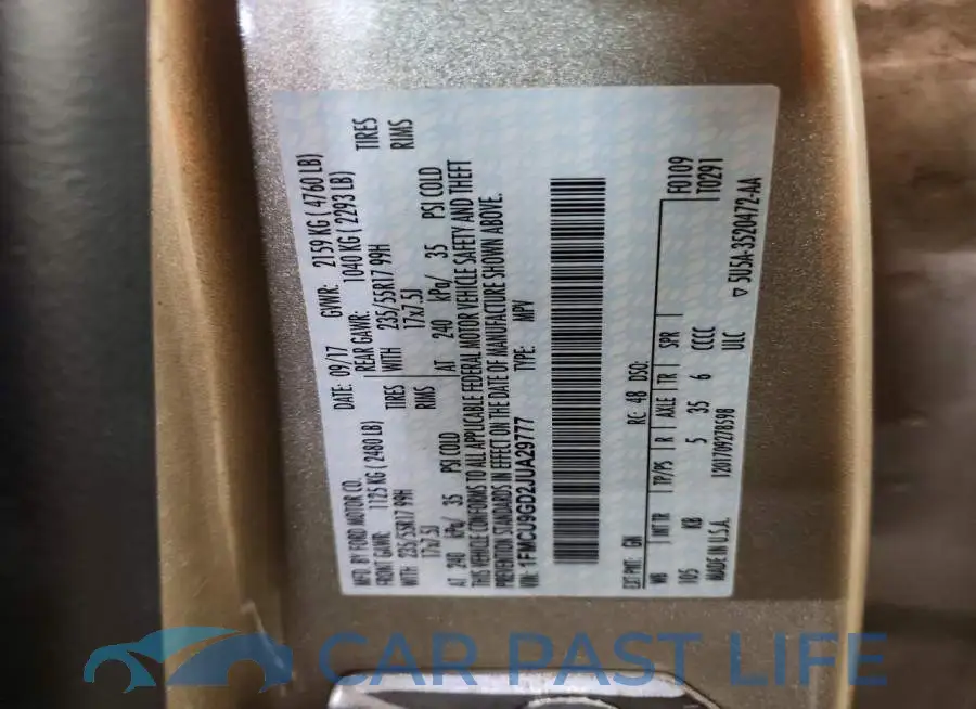 1FMCU9GD2JUA29777# 13