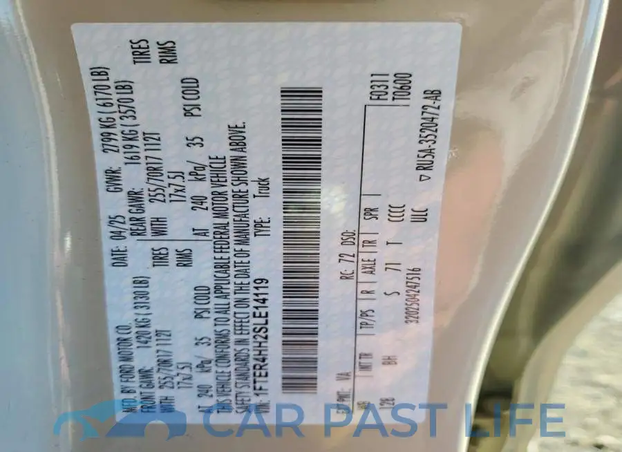 1FTER4HH2SLE14119# 12