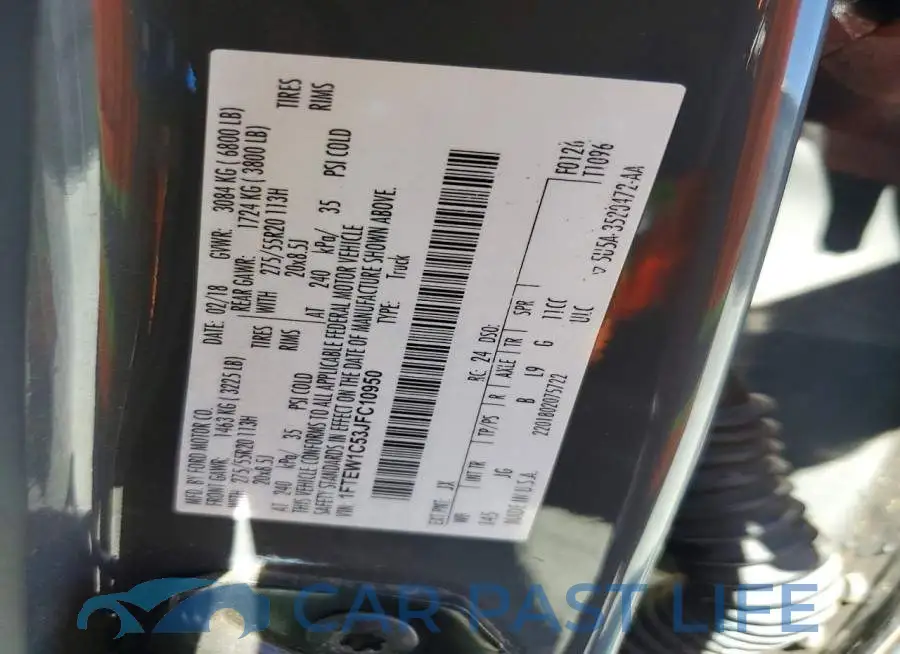 1FTEW1C53JFC10950# 12