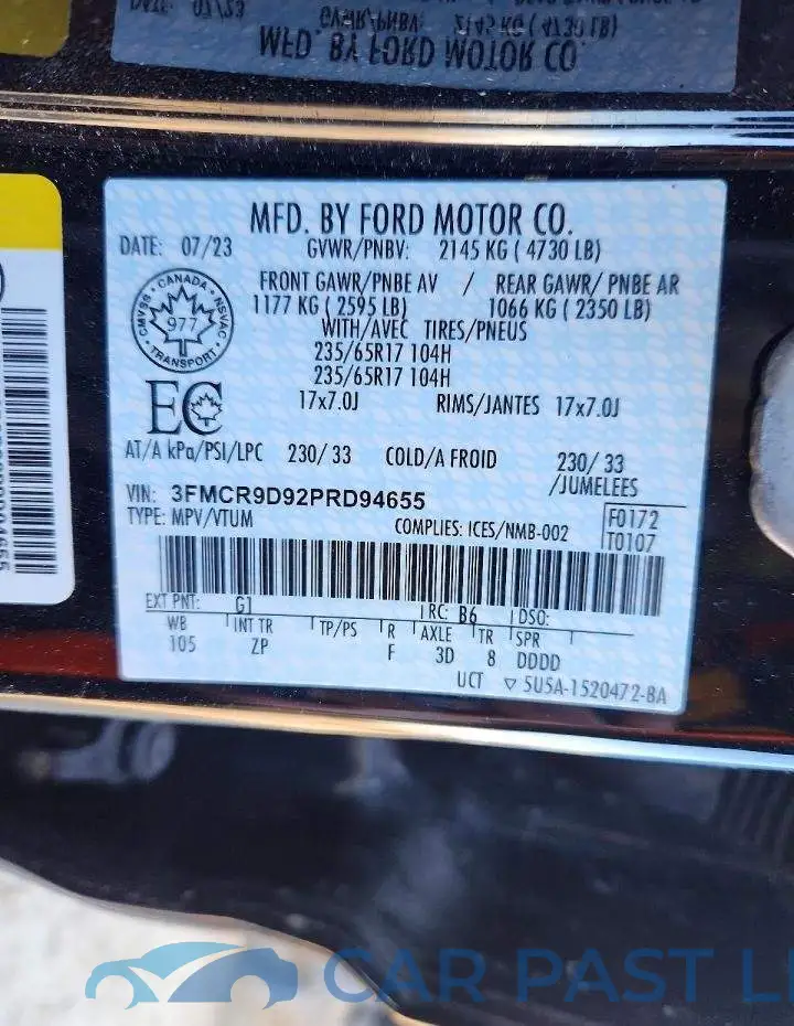 3FMCR9D92PRD94655# 12