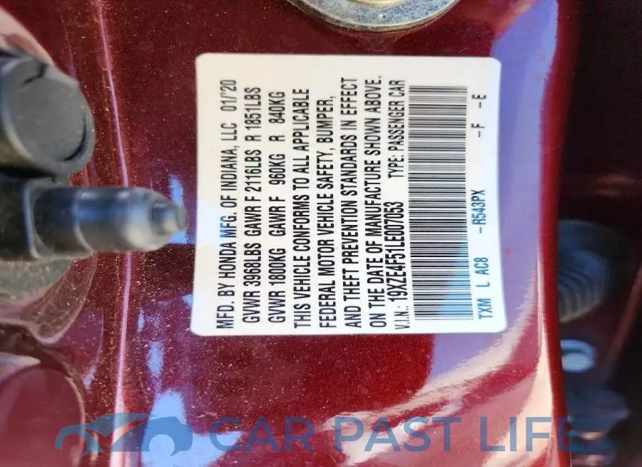 19XZE4F51LE007053# 12