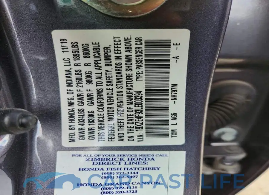 19XZE4F93LE003394# 12