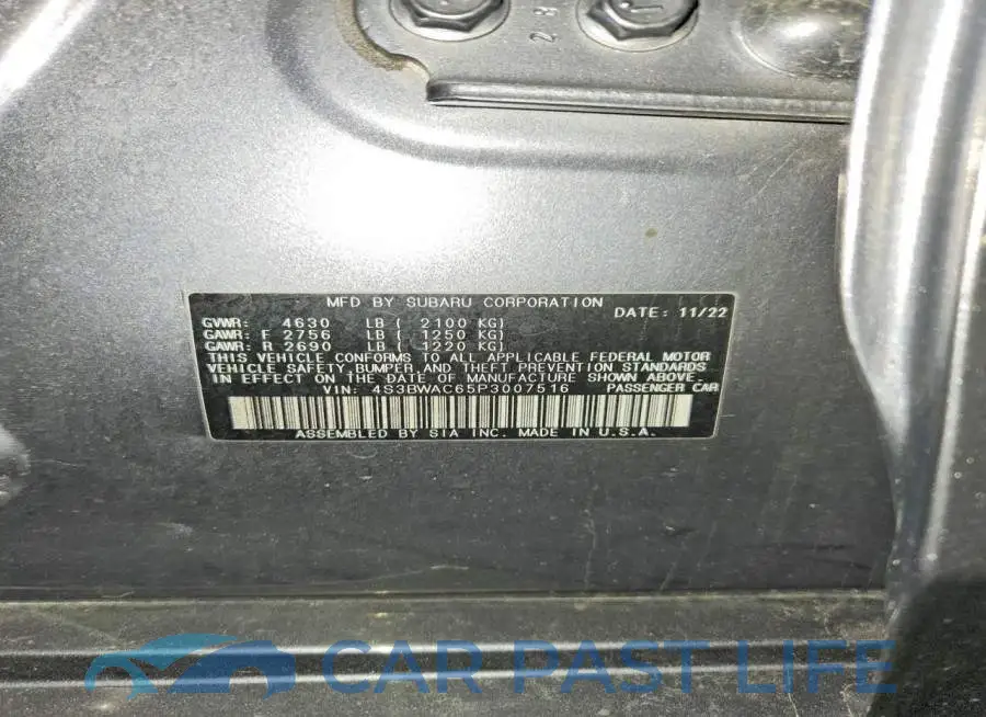4S3BWAC65P3007516# 13