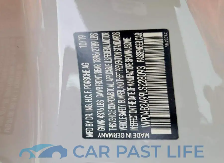 WP0AB2A99LS228093# 12