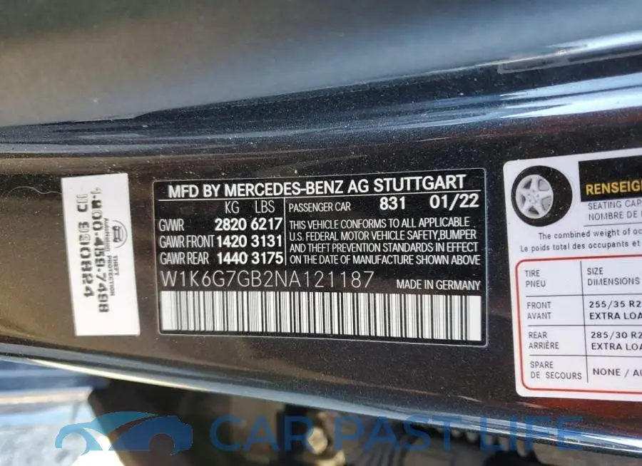 W1K6G7GB2NA121187# 12