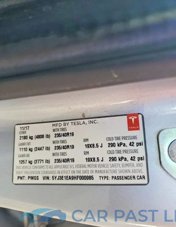 5YJ3E1EA9HF000985# 12
