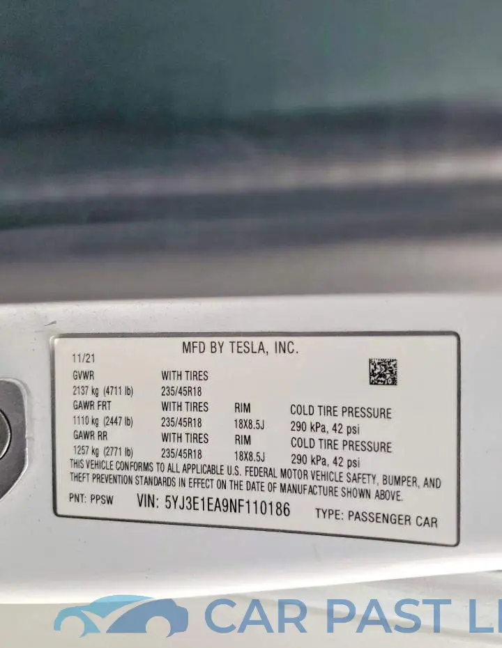 5YJ3E1EA9NF110186# 12