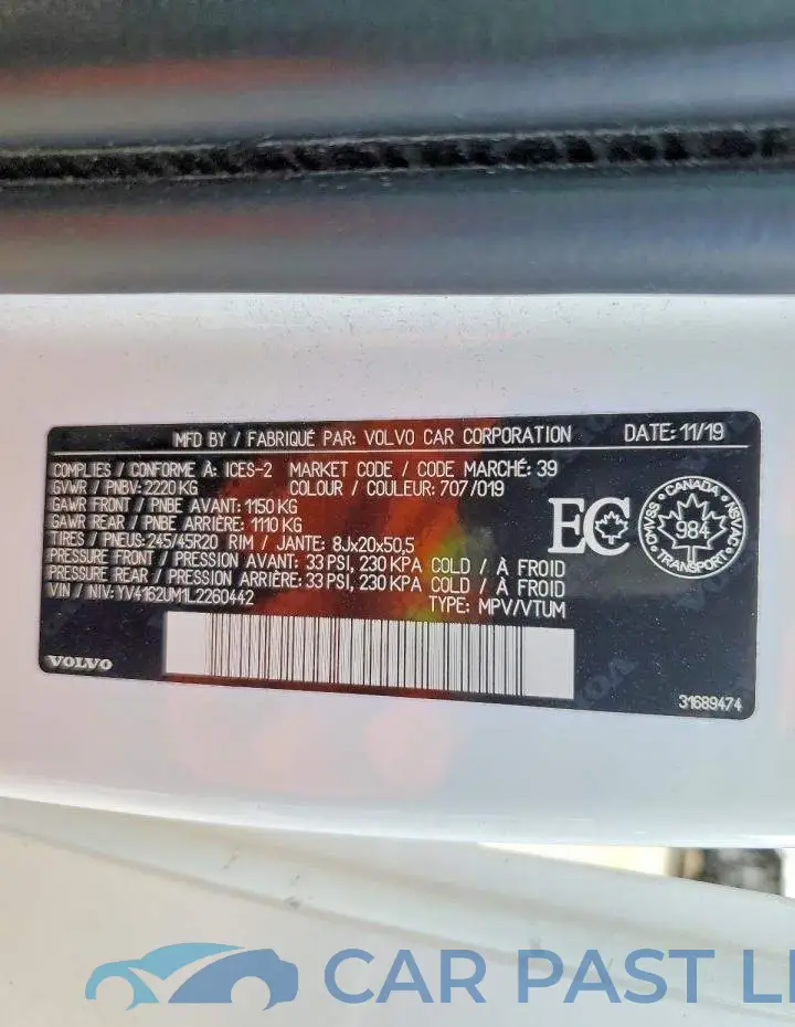 YV4162UM1L2260442# 13
