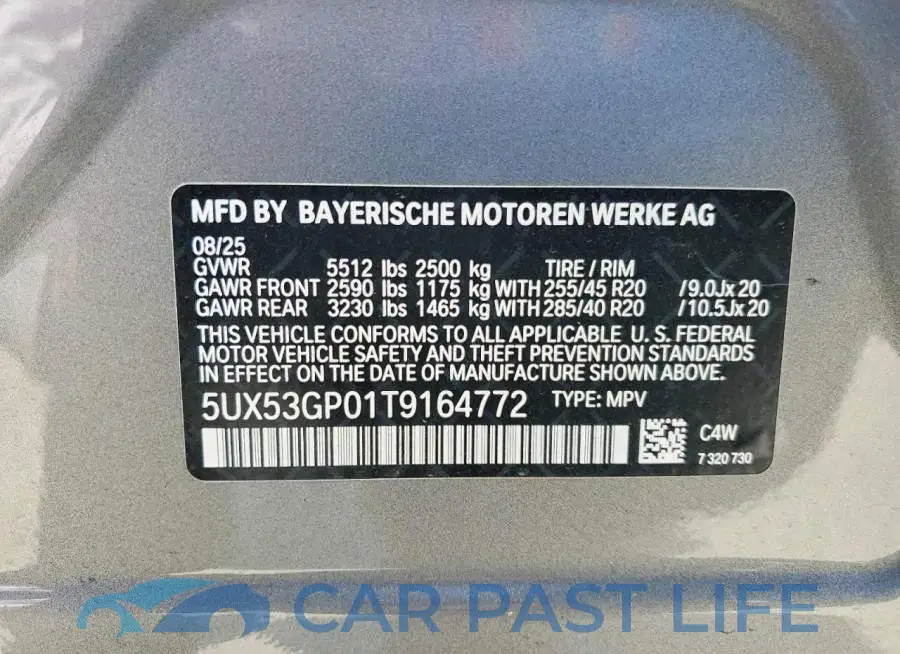 5UX53GP01T9164772# 13